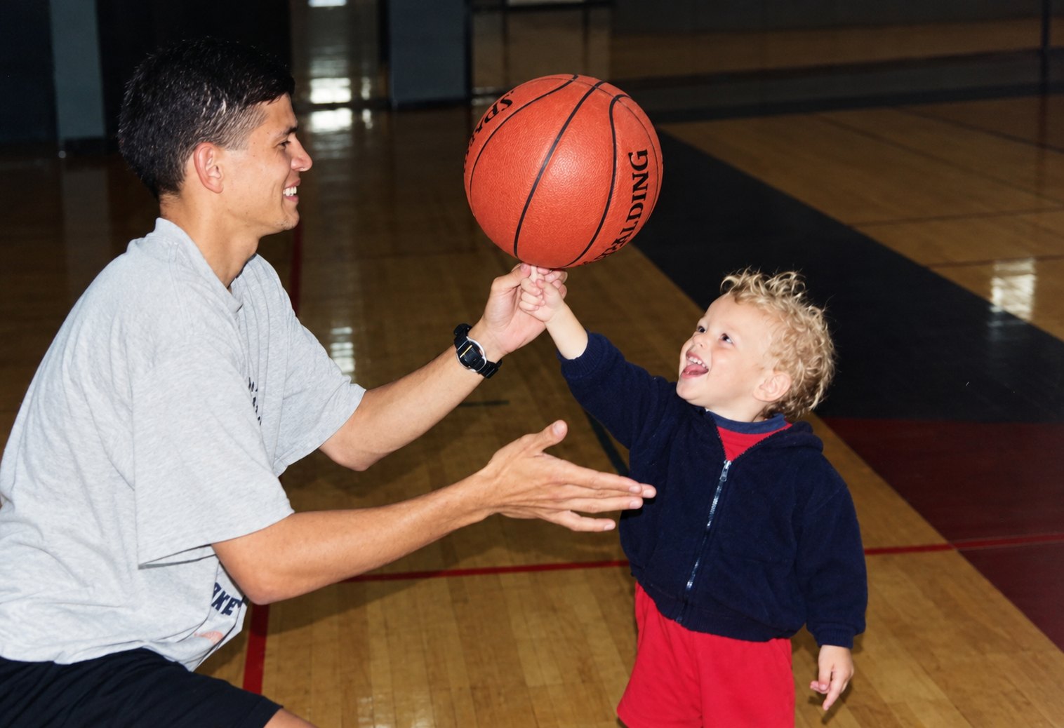 Coach working with young athlete